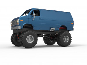 Monster Truck Van Version 2 Scale 1 to 25 3D Print Model