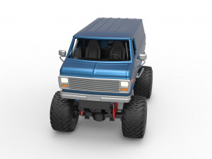 Monster Truck Van Version 2 Scale 1 to 25 3D Print Model