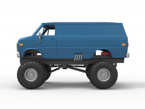 Monster Truck Van Version 2 Scale 1 to 25 3D Print Model