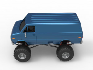 Monster Truck Van Version 2 Scale 1 to 25 3D Print Model