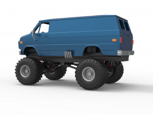 Monster Truck Van Version 2 Scale 1 to 25 3D Print Model