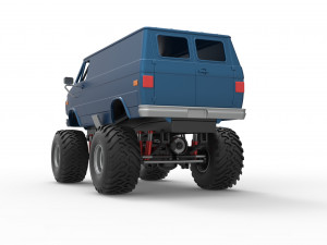Monster Truck Van Version 2 Scale 1 to 25 3D Print Model