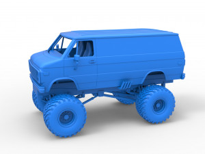Monster Truck Van Version 2 Scale 1 to 25 3D Print Model