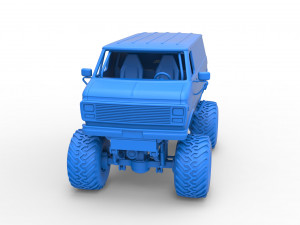 Monster Truck Van Version 2 Scale 1 to 25 3D Print Model