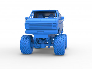 Monster Truck Van Version 2 Scale 1 to 25 3D Print Model