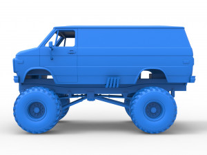 Monster Truck Van Version 2 Scale 1 to 25 3D Print Model