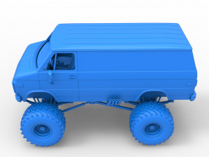 Monster Truck Van Version 2 Scale 1 to 25 3D Print Model