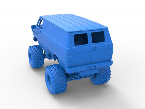 Monster Truck Van Version 2 Scale 1 to 25 3D Print Model