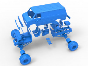 Monster Truck Van Version 2 Scale 1 to 25 3D Print Model