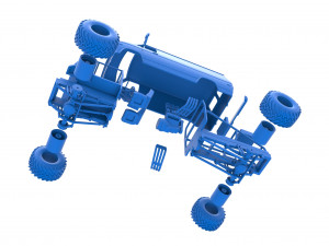 Monster Truck Van Version 2 Scale 1 to 25 3D Print Model