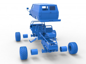 Monster Truck Van Version 2 Scale 1 to 25 3D Print Model