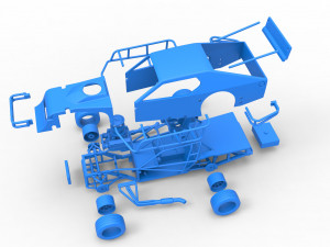 Asphalt Modified stock car Version 2 Scale 1 to 25 Model do druku 3D