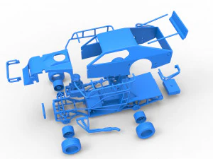 Asphalt Modified stock car Version 2 Scale 1 to 25 3D Print Model
