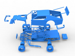Asphalt Modified stock car Version 2 Scale 1 to 25 Model do druku 3D