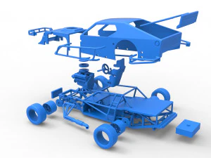 Asphalt Modified stock car Version 2 Scale 1 to 25 3D Print Model