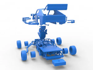 Asphalt Modified stock car Version 2 Scale 1 to 25 3D Print Model