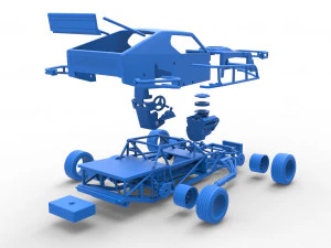 Asphalt Modified stock car Version 2 Scale 1 to 25 3D Print Model