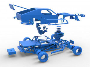 Asphalt Modified stock car Version 2 Scale 1 to 25 Model do druku 3D