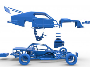 Asphalt Modified stock car Version 2 Scale 1 to 25 Model do druku 3D