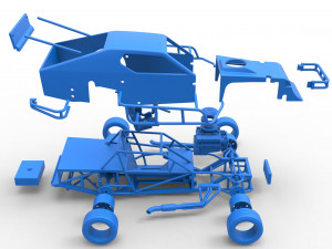 Asphalt Modified stock car Version 2 Scale 1 to 25 Model do druku 3D