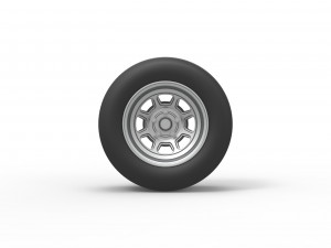 Wheel from Asphalt Modified stock car Version 3 Scale 1 to 25 Model do druku 3D