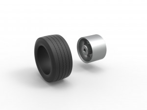 Wheel from Asphalt Modified stock car Version 3 Scale 1 to 25 Model do druku 3D