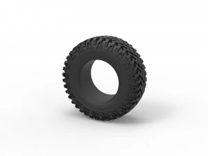 Offroad tire 125 Scale 1 to 25 3D Print Model
