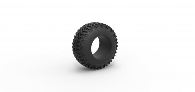 Offroad tire 126 Scale 1 to 25 Modèles 3D en vedette .c4d .max .obj .3ds .fbx .stl .blend 