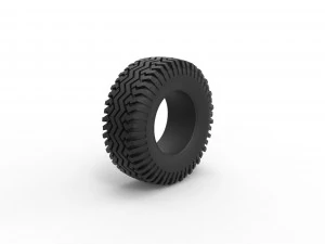 Offroad tire 128 Scale 1 to 25 3D Print Model