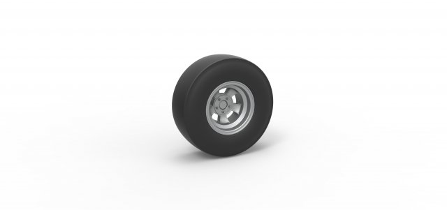 Rear wheel of vintage dragster Scale 1 to 25 Modèles 3D en vedette .c4d .max .obj .3ds .fbx .stl .blend 