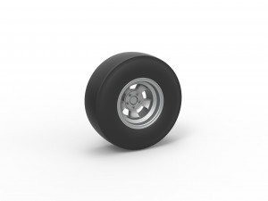 Rear wheel of vintage dragster Scale 1 to 25 3Dプリントモデル
