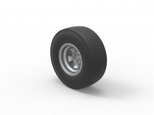 Rear wheel of vintage dragster Scale 1 to 25 Modèles 3D en vedette