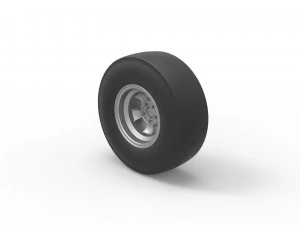 Rear wheel of vintage dragster Scale 1 to 25 3D Print Model
