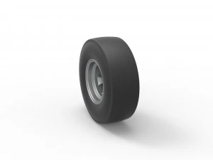 Rear wheel of vintage dragster Scale 1 to 25 3D Print Model