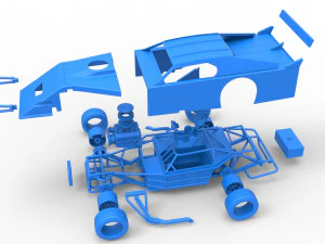 Asphalt Modified stock car Version 3 Scale 1 to 25 3D Print Model