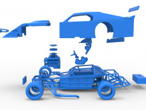 Asphalt Modified stock car Version 3 Scale 1 to 25 Modèles 3D en vedette