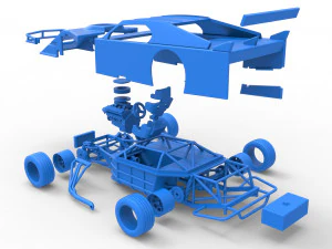 Asphalt Modified stock car Version 3 Scale 1 to 25 3D Print Model