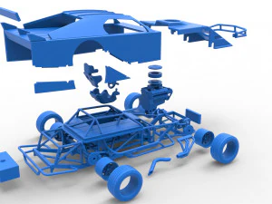 Asphalt Modified stock car Version 3 Scale 1 to 25 3D Print Model