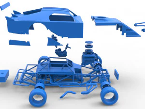 Asphalt Modified stock car Version 3 Scale 1 to 25 3D Print Model