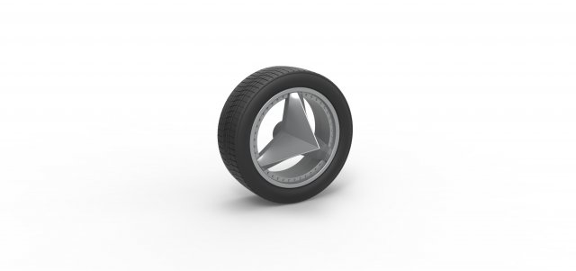 Car wheel 8 Scale 1 to 25 3D Print Model .c4d .max .obj .3ds .fbx .stl .blend 