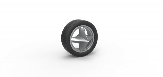 Car wheel 9 Scale 1 to 25 Model do druku 3D .c4d .max .obj .3ds .fbx .stl .blend