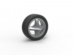 Car wheel 9 Scale 1 to 25 Model Cetak 3D