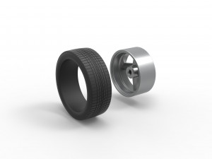 Car wheel 9 Scale 1 to 25 Model do druku 3D
