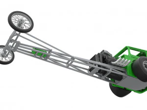 Front engine old school dragster with shell Version 7 Scale 1 to 25 3D Print Model