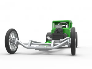 Front engine old school dragster with shell Version 7 Scale 1 to 25 3D Print Model