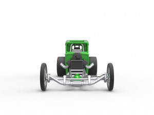 Front engine old school dragster with shell Version 7 Scale 1 to 25 3D-printmodel