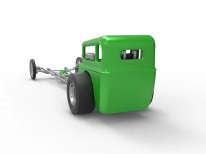 Front engine old school dragster with shell Version 7 Scale 1 to 25 3D Print Model