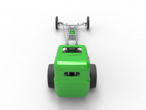 Front engine old school dragster with shell Version 7 Scale 1 to 25 3D-printmodel