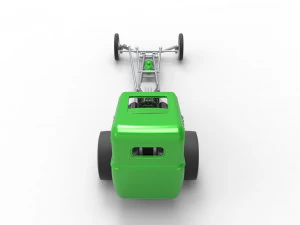 Front engine old school dragster with shell Version 7 Scale 1 to 25 3D Print Model