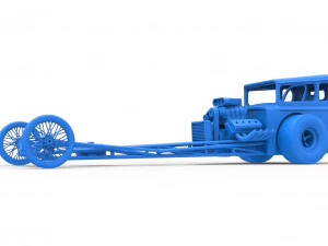 Front engine old school dragster with shell Version 7 Scale 1 to 25 3D Print Model